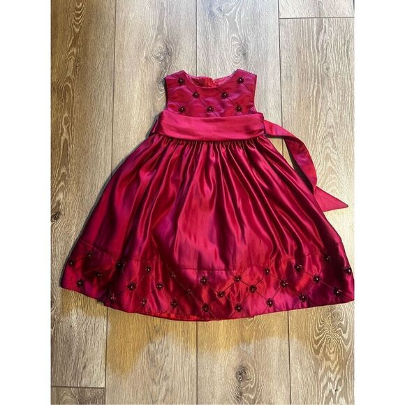 Cinderella Girls Size 2T Fit Flare Holiday Sleeveless Toddler Dress Red - Picture 2 of 9